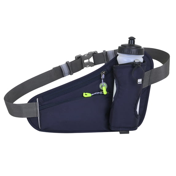 WEIOUKC Waterproof Running Waist Bag with Water Bottle Holder, Lightweight Nylon Waist Pack for Men & Women, Hiking & Cycling