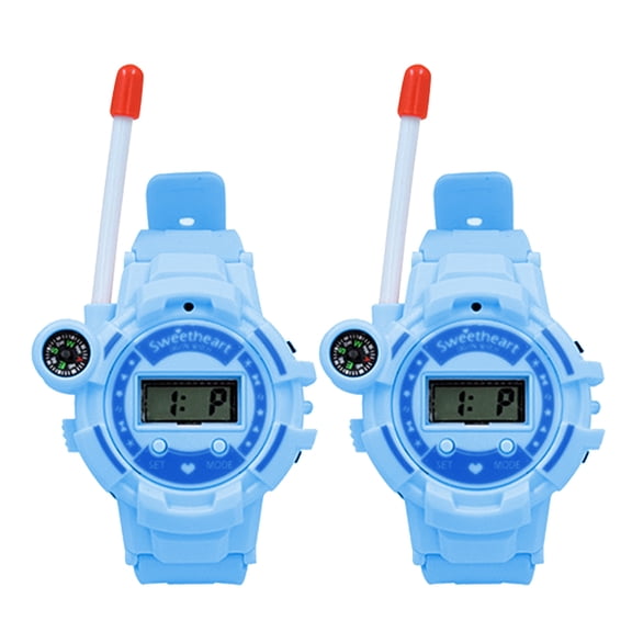 WEIOUKC Wireless Walkie Talkie Watch Pair, USB Rechargeable Multifunction Communication Wristband for Two-Way Voice Call, ABS Kids Gift