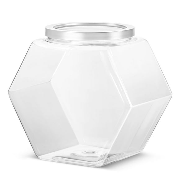 WEIPING 1Pcs Plastic Candy Jar with Lid for Candy Buffet Large Storage Jar Canisters Kitchen Countertop Container for Snacks Indoor Outdoor Wedding