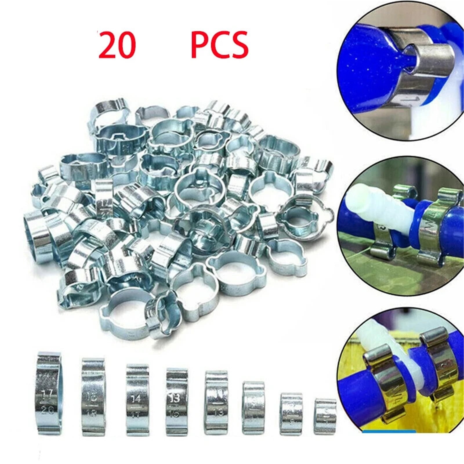 Petrol Pipe Clamps 84pcs Galvanized Hose Clip Mini Fuel Line | MercadoLivre - View #2