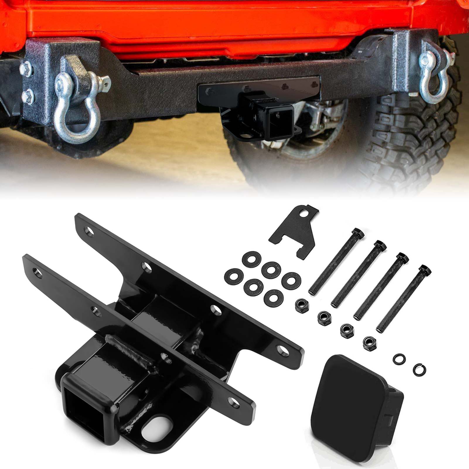 WEISEN 2 Heavy Duty Rear Receiver Hitch for 2018 2024 Jeep Wrangler JL JLU