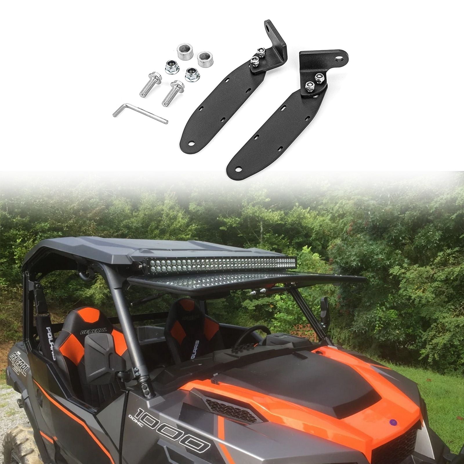 DaSen Upper Roof Light Bar Mounting Brackets For Can-am Maverick X3/X3 MAX 2017-2024 - Fits 42" LED Bars