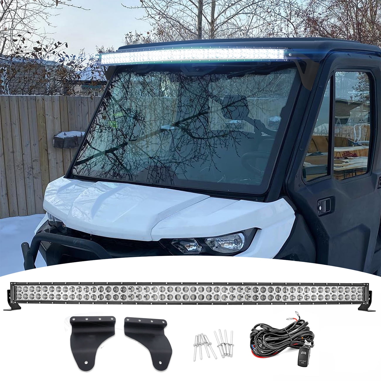 52'' LED Light Bar full set up to Fit Land Rover Defender Inc mounts, bar &  Wiring Loom - LR Challenge