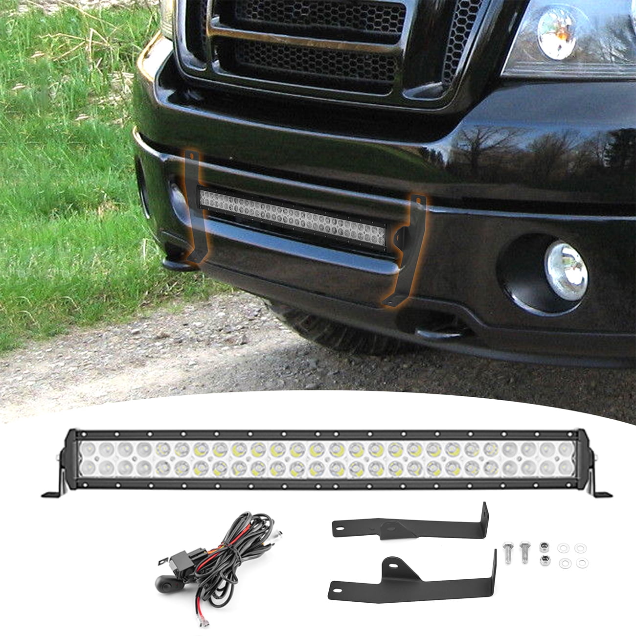 WEISEN Lower Hidden Grille Bumper 22 LED Light Bar Bracket