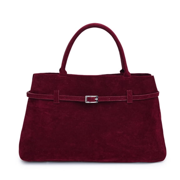 WEISH Women's Vintage Suede Tote Bag Spacious Shopping Bag Stylish Suede Shoulder Bag Fall/Winter Suede Handbag Versatile for Daily Commuting