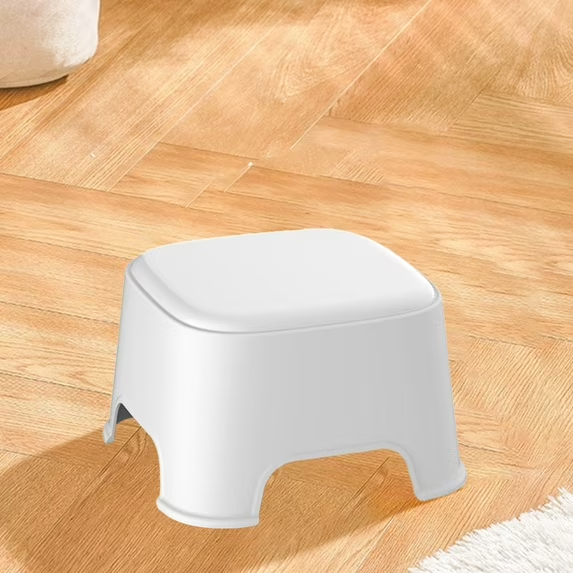 WEISHAWEI Anti-Slip Bath Round Stool,Small Plastic Step Stool, 8.4" Heavy-Duty ABS Shower Stool, Stackable Step Stool, Compact Foot stools Household Mini Stool for Bathroom, Home, Kitchen, Garden