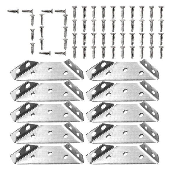 WEISIPU 10PCS Universal Furniture Corner Connector Stainless Steel Angle Corner Bracket
