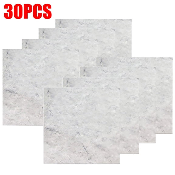 WEISIPU 15/30Pcs Self-Adhesive Marble Tiles Sticker Stick On Wall Floor Kitchen Bathroom