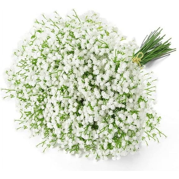 WEISIPU 16pcs Artificial Full Star Greenery Spray, Real Touch White Fake Flowers for Wedding Bouquets, Centerpieces, Floral Arrangements and Decorations