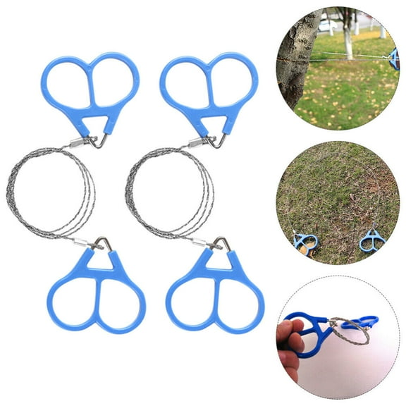 WEISIPU 2PCS Wire Saw Survival, Stainless Steel Cable Saw Hand Pocket String Rope Saw Emergency Survival Saw Emergency Camping Chainsaw Rope Kit for Cutting Trees & Wood