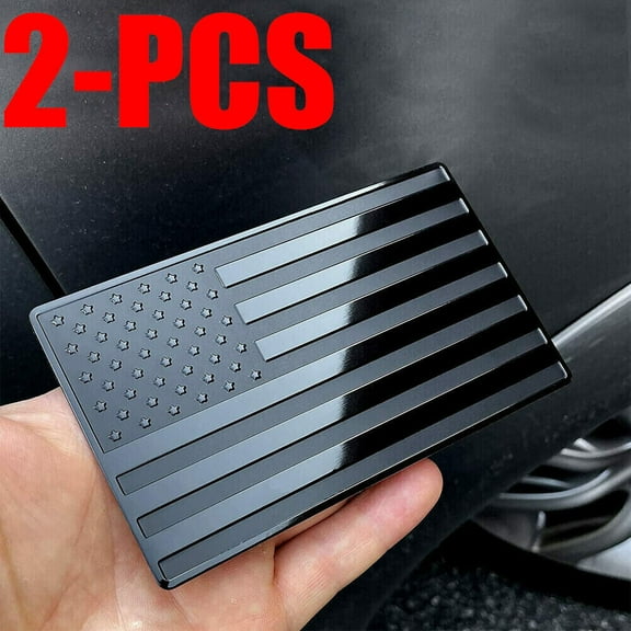 WEISIPU 2Pcs Car Truck Metal USA Flag Sticker American Decal Body Emblem Accessories