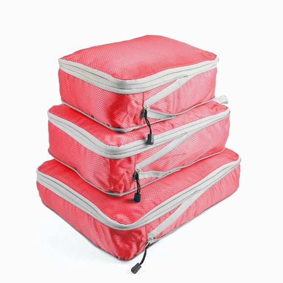 WEISIPU 3PCS Compression Packing Cubes Expandable Storage Travel Luggage Bags Organizer