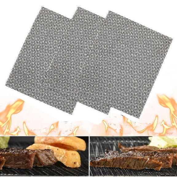 WEISIPU 3Pcs BBQ Grill Mesh Non-Stick Mat Reusable Sheet Resistant Barbecue Meat