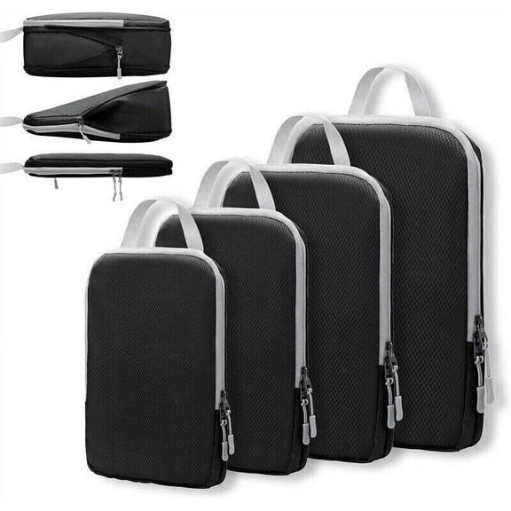 WEISIPU 4 Set Compression Bags Organizer Suitcases Packing Cubes Travel Storage Luggage