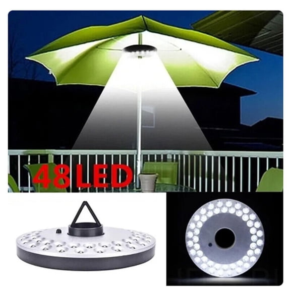 WEISIPU 48 LED Patio Umbrella Lights, 3 Brightness Mode Cordless Garden Camping Lamp