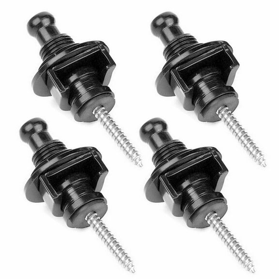 WEISIPU 4Pcs Guitar Strap Locks Buttons Schaller Style Locking Systerm Black