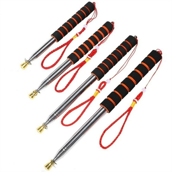 WEISIPU 5.2FT-9.8FT Telescopic Handheld Flagpole Portable Stainless Steel Extendable Banner Flag Pole, Tour Guide Flag Pole, Teaching Pointer Stick