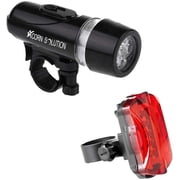 WEISIPU 5 LED MOUNTAIN BIKE LIGHTS BICYCLE TORCH FRONT & REAR LAMP WATERPROOF KIT BRIGHT
