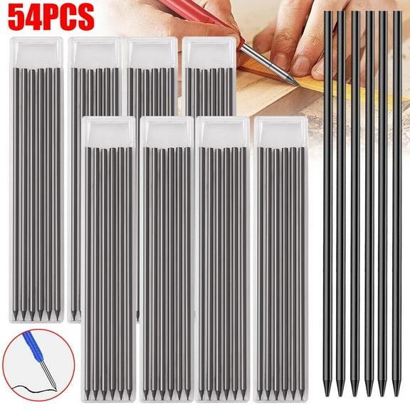 WEISIPU 54 Pcs Tracer Pencil Refill 2.8mm Solid Carpenter Pencil Deep Hole Marker Refill