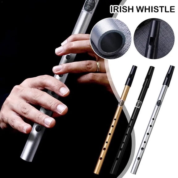 WEISIPU 6 Hole Flute C/D Key Irish Whistle Ireland Tin Penny Whistle Flute Musical Instruments for Beginners