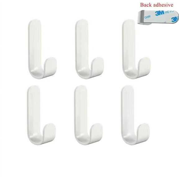 WEISIPU 6 PCS Strong Self Adhesive Hooks Set Stick On Wall Hanger Door Home Kitchen