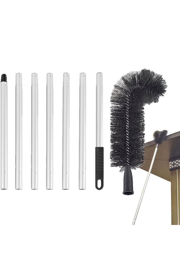 7.5FT Gutter Cleaning Brush Roofing Tool with Extendable Pole Guard Cleaner Tool