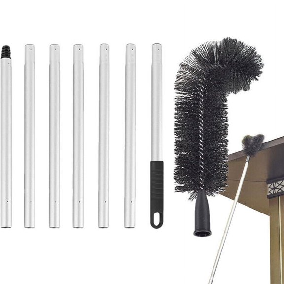 WEISIPU 7.5FT Gutter Cleaning Brush Roofing Tool with Extendable Pole Guard Cleaner Tool