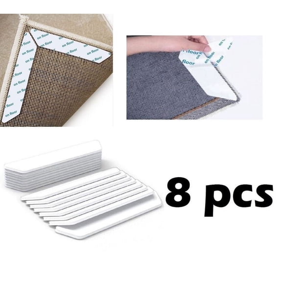 WEISIPU 8Pcs Anti Slip Soft Mat Rug Carpet Anti Curling Rug Grippers Tape Floor Stickers
