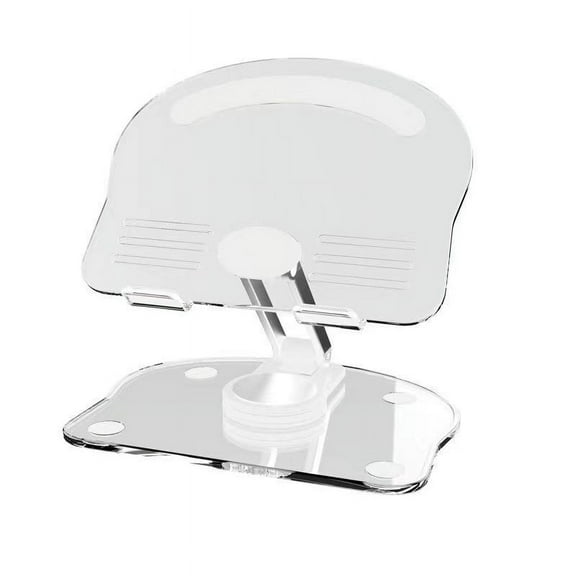 WEISIPU Acrylic Tablet Stand Holder with 360 Rotating Base, Foldable Adjustable Tablet Holder for Desk Home Office