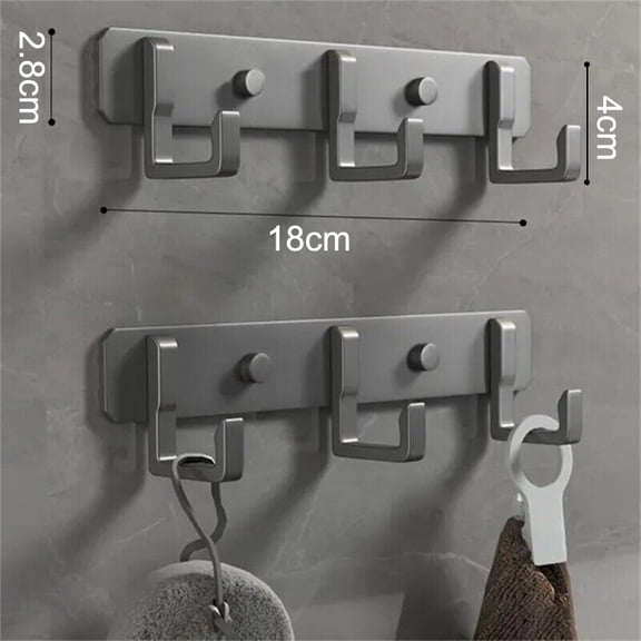 WEISIPU Aluminum 3 To 7 Hooks Key Coat Clothes Rack Rail Door Holder Hook Wall Mounted Hanger