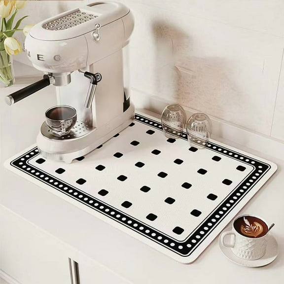 WEISIPU Coffee Bar Mat Coffee Maker Espresso Machine Drying Pad for Kitchen Counter, Large Diatomite Super Absorbent Coffee Mat, Quick Drying Dish Mat for Countertop