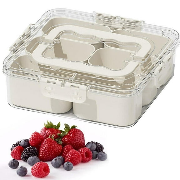 WEISIPU Divided Serving Tray with Lid and Handle, Snackle Box Charcuterie Container with 6/9 Compartments, Portable Snack Platters for Fruit, Candy, Nuts, Snacks