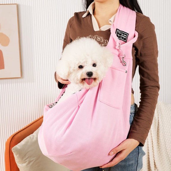 WEISIPU Dog Sling Carrier for Small Dogs pet slings with extra pocket storage sling with storage pocket