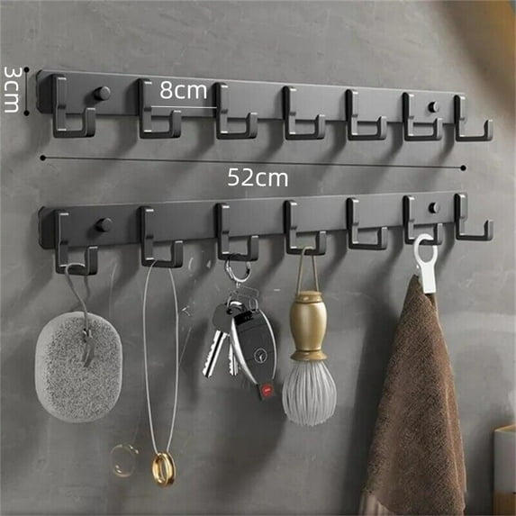 WEISIPU Door Heavy Duty Wall Mounted Hook, Aluminum Black