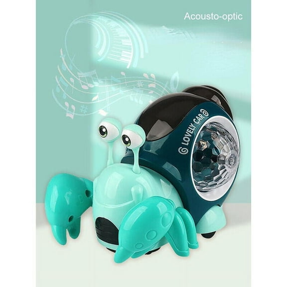 WEISIPU Electric Music Crawling Crab Baby Toy LED Light Up Dancing Crab Kids Toddler Interactive Toys