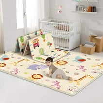 WEISIPU Foldable Baby Play Mat for Crawling 71"x79" Foam Baby Playmat Waterproof Anti-Slip Floor Mat for Infants and Toddlers