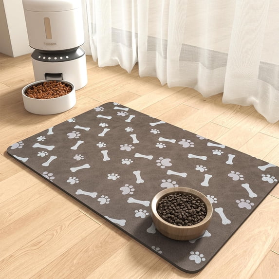 WEISIPU Pet Feeding Mat Absorbent Dog Food Mat Quick Dry Dog Placemat Puppy Water Bowl Mat Pet Supplies