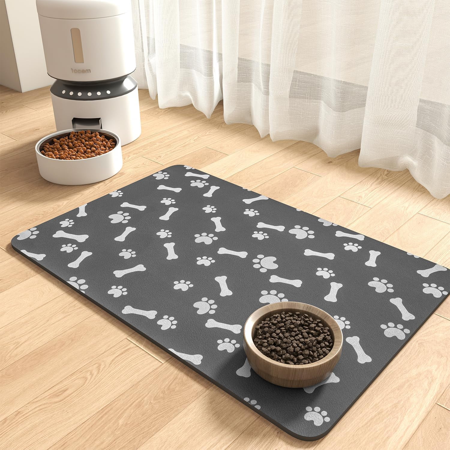WEISIPU Pet Feeding Mat Absorbent Dog Food Mat Quick Dry Dog Placemat