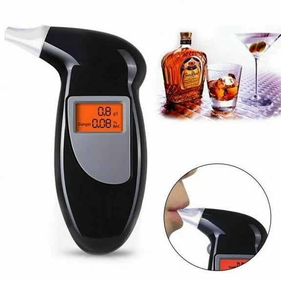 WEISIPU Professional LCD Digital Breathalyser Breath Analyzer Alcohol Tester with 5 Mouthpieces
