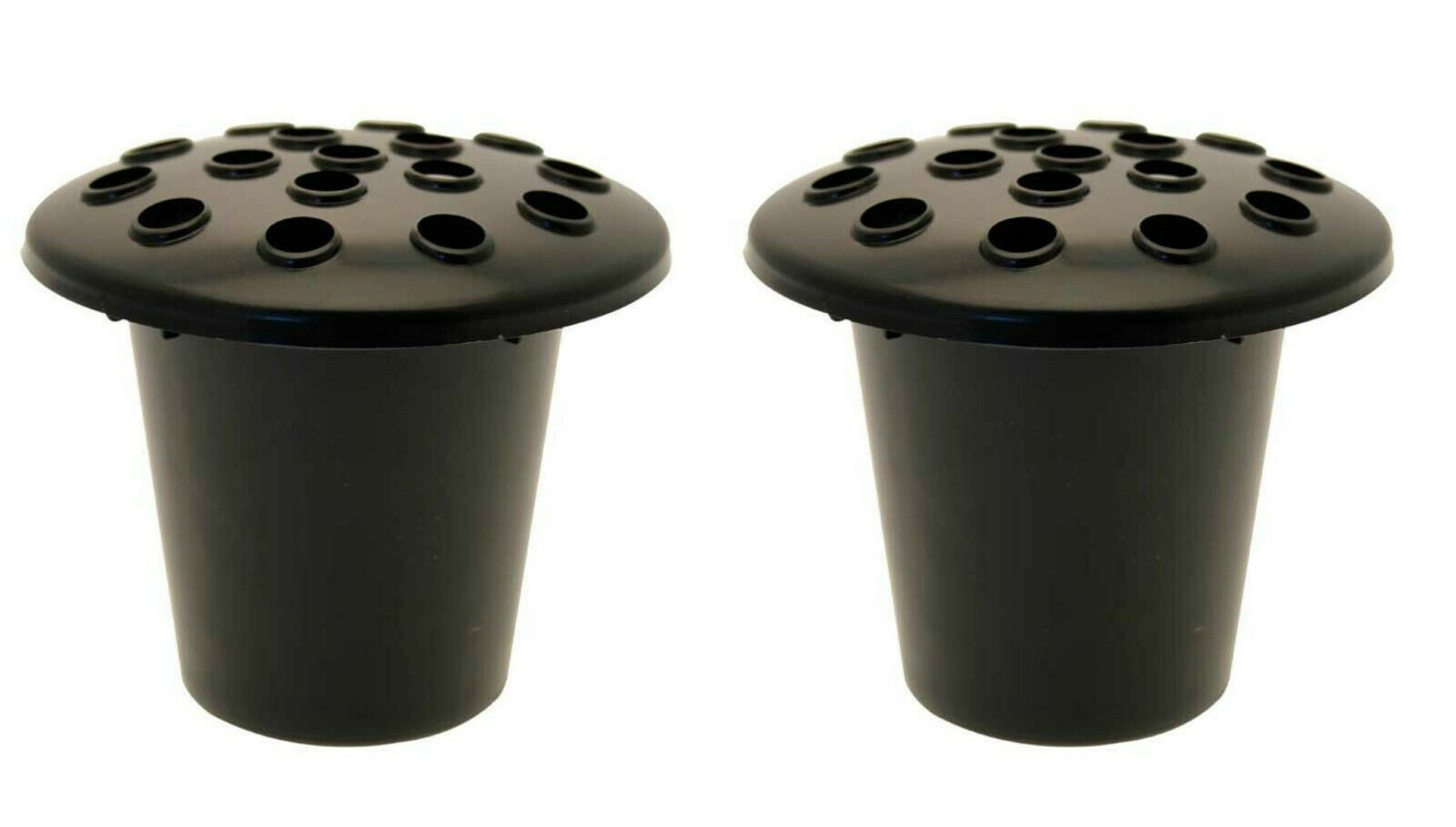 WEISIPU Set of 2 Black Memorial Grave Vase Pots for Fresh Artificial