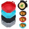 thumbnail image 1 of WEISIPU Silicone Air Fryer Liners Square 8 inch Reusable Airfryer Liners for 4-7 QT Pot Oven Liner Baking Tray Basket with Handle, 1 of 7