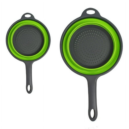 WEISIPU Silicone Colander Collapsible Food Strainer Basket with Handle Drain Water BPA X