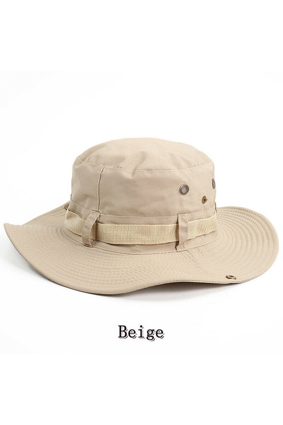 UPF 50+ Outdoor Sun Hat Fishing Hats Cap Camo Bucket Cargo Safari Bush Boonie