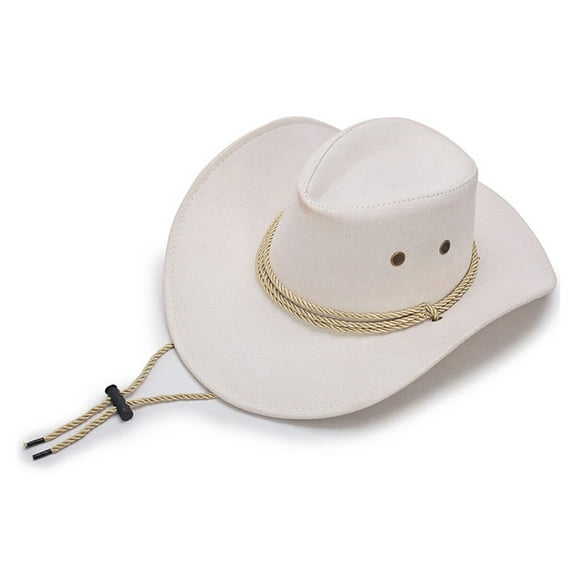 WEISIPU Unisex Western Cowboy Hat Wide Brim Sunhat Sun Cap Panama Style Faux Leather