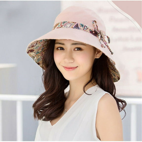 WEISIPU Women Ladies Summer Wide Brim Foldable Sun Hat Anti-UV Beach Visor Caps Hats