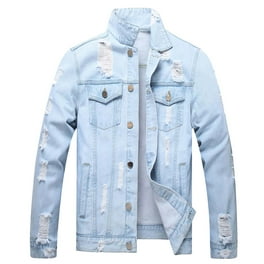 Victorious Men s Savage Tiger Patch Denim Trucker Jean Jacket DK133 Light Indigo 2X Large Walmart