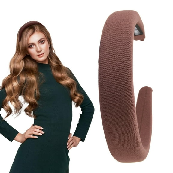 WEIWEIGG 1.3 Inch Dark Brown Non-Slip Headbands Ivory, 1 Pack Wide Hair Bands for Women Girls, Comfortable Fashion DIY Hair Accessories