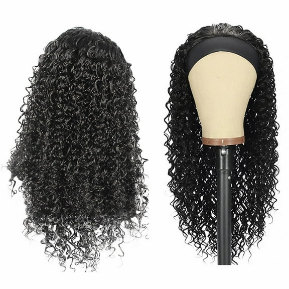 WEIWEIGG Black Wig for Women, Long Curly Wavy Wig with Middle Part, Glueless Lace Front, Heat-Resistant Wig for Costume Daily Use
