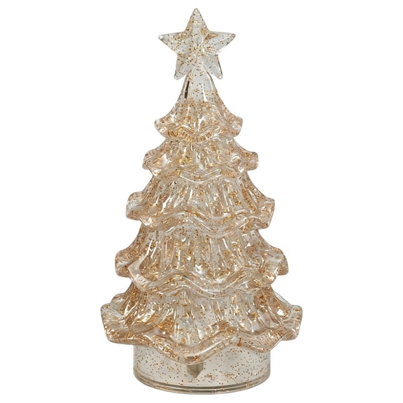 WEIWEIGG Christmas Decorations Indoor, 1 Pcs Sparkling Glass Christmas Tree Table Centerpieces Decor with Led Lights, Xmas Tree Decorations for Home, Mantel, Shelf, Tabletop