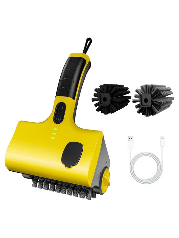 Cordless Grill Cleaning Robot Set, Smart BBQ Scrubber Tool with 2600mAh Battery, PP Brush for Griddles & Accessories, Cooktops, Floors